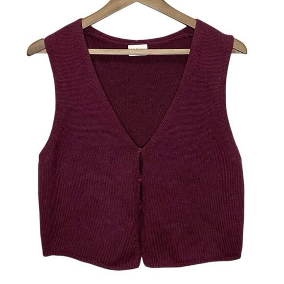 Aritzia Wilfred Barque Sweater Vest In Spiced Burgundy Large NWOT - Picture 1 of 5